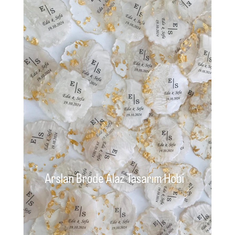 Etiketli Epoksi Magnet – Söz, Nişan, Nikah & Kına İçin Hediyelik Magnet