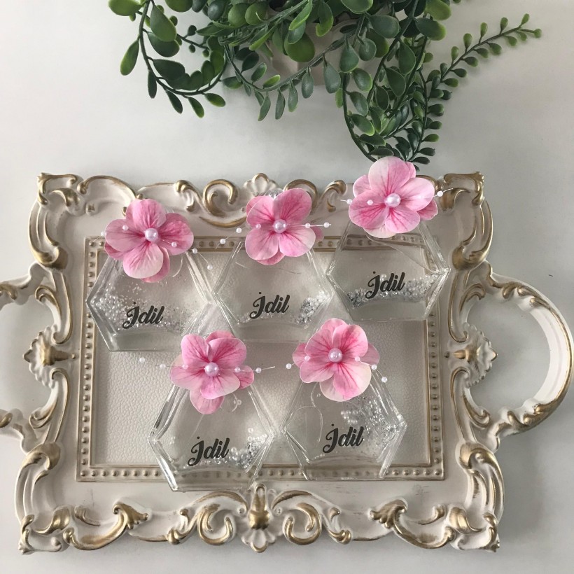 Pembe Kişiye Özel Hediyelik Kolonya Şişesi | Söz, Nişan, Düğün, Kına, Doğum