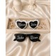 Taşlı Bride ve Groom Gözlük İkili Set
