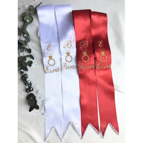 İsim Nakisli Gelin Damat Taki Kurdelesi