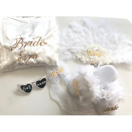 Gelin Sabahlığı 5’li Set – Bekarlığa Veda & Gelin Hazırlık Seti | Alaz Tasarım Hobi