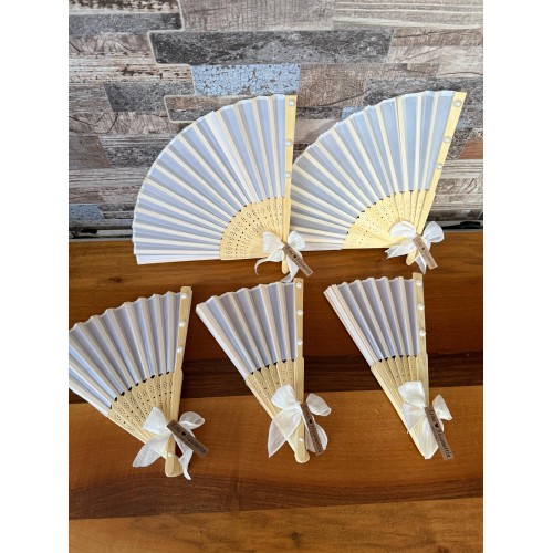 Ahşap Yelpaze Beyaz – Nikah Şekeri & Hediyelik Yelpaze