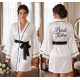 Bride Siyah Biyeli Kişiye Özel Nakışlı Gelin Sabahlığı – Saten Bride Sabahlık