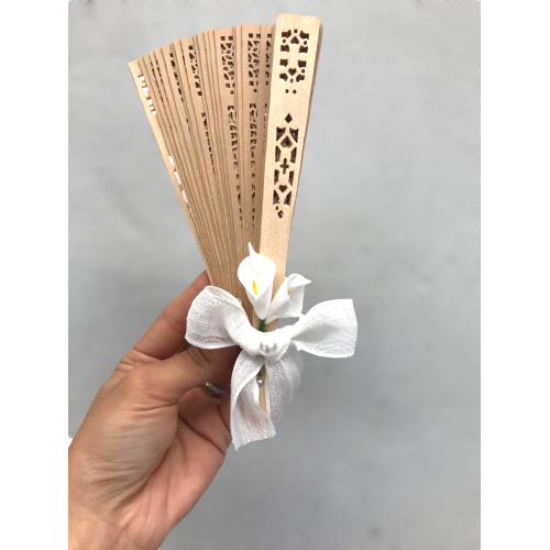 Süslü Ahşap Yelpaze – Söz, Nişan, Kına, Düğün & Doğum Hediyelik Yelpaze