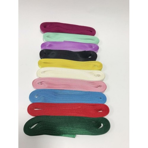 1 cm saten kurdele 10 adet karışık renk