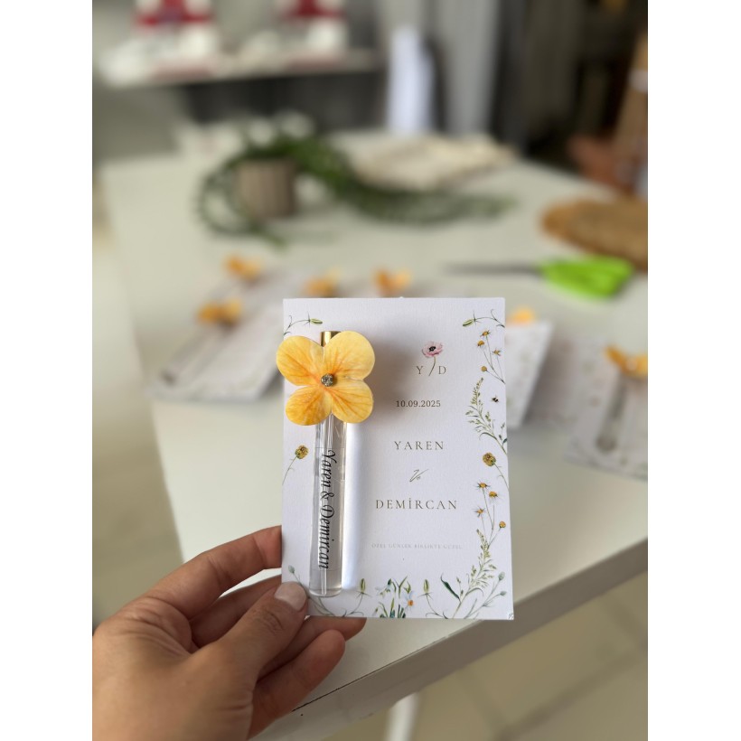 Söz Nişan Düğün Kına Doğum Hediyelik Kartlı Kolonya Şişesi