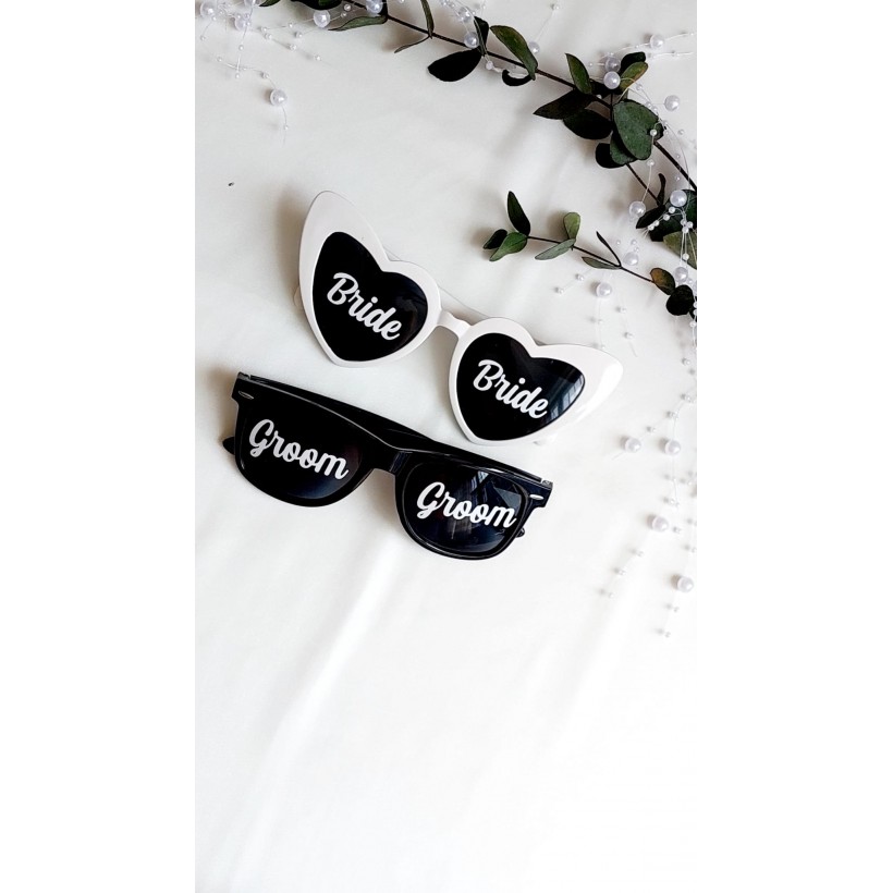 Bride ve Groom Gözlük İkili Set