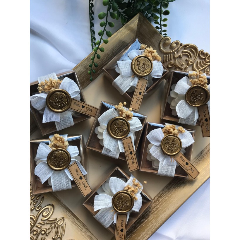 Söz Nişan Nikah Kına Düğün Doğum Hediyelik Kutulu Lotus Mum – Zarif Özel Gün Hediyesi