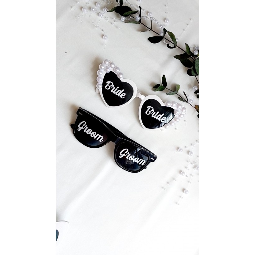 BONCUKLU BRİDE  GÖZLÜK VE GROOM İKİLİ SET