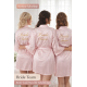 Pembe Nedime Sabahlığı – Saten Bride Team Sabahlık – Kişiye Özel İsim Baskılı Gelin Nedime Hazırlık Sabahlığı